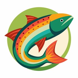 图标风格的虹鳟