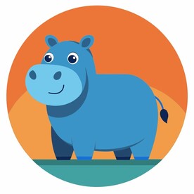 图标风格的河马