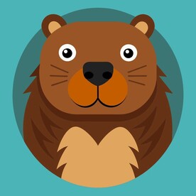 图标风格的河狸