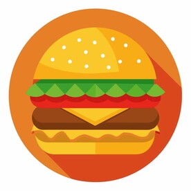 图标风格的汉堡