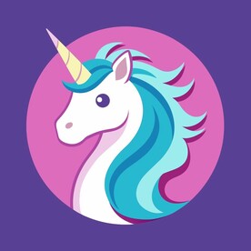 图标风格的独角兽头像