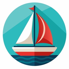图标风格的帆船
