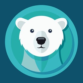 图标风格的北极熊