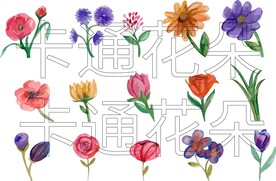 卡通花朵 花朵插画 