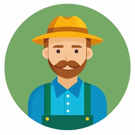 图标风格的农民