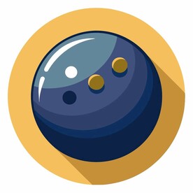 图标风格的保龄球