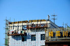 高层建筑外墙施工现场