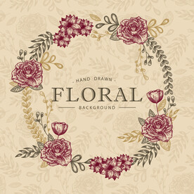 矢量复古花卉边框