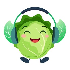 戴耳机听音乐的白菜