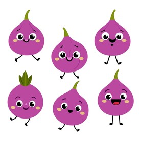 多个不同表情的卡通洋葱集合