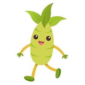 行走的卡通风格 竹笋