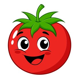漫画风格的西红柿