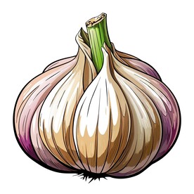 写实风格的大蒜