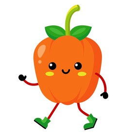 行走的卡通风格 甜椒