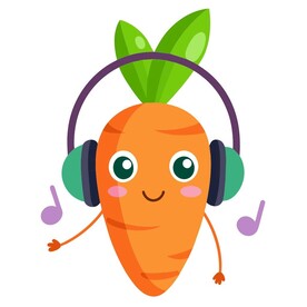 戴耳机听音乐的胡萝卜