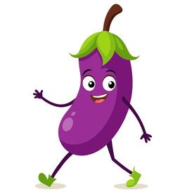 行走的卡通风格 茄子