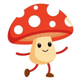 行走的卡通风格 蘑菇