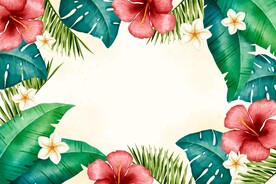 手绘水彩夏天背景