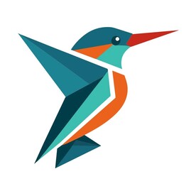 极简风格的翠鸟标志