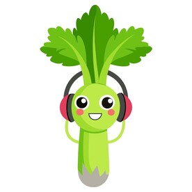 戴耳机听音乐的芹菜