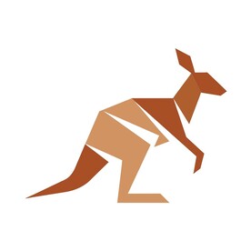 极简风格的袋鼠标志