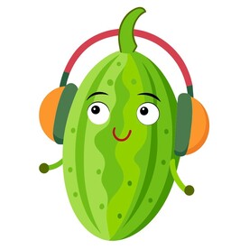 戴耳机听音乐的苦瓜