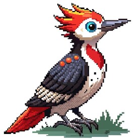 像素风格啄木鸟