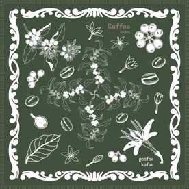 欧式花卉丝巾方巾图案