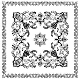 欧式佩里斯丝巾图案印花