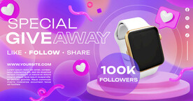 电子手表产产品横幅广告海报