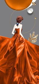 长裙美女装饰画