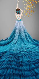 蓝色长裙装饰画