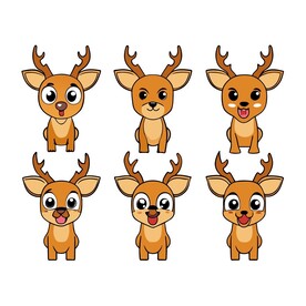 梅花鹿不同情绪状态的组合