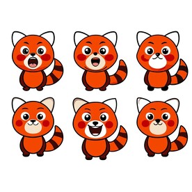 小熊猫不同情绪状态的组合