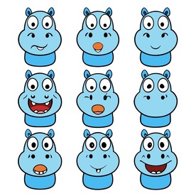 不同情绪状态的组合河马头像