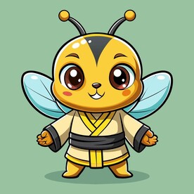 穿白色战斗服的拟人蜜蜂