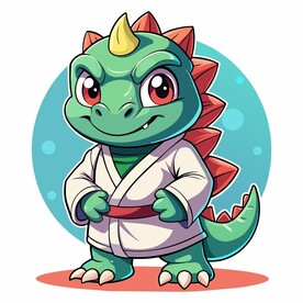 穿白色战斗服的拟人甲龙