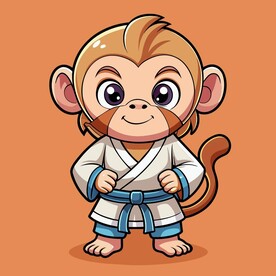 穿白色战斗服的拟人猴子