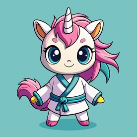 穿白色战斗服的拟人雌独角兽