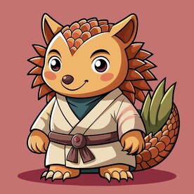 穿白色战斗服的拟人穿山甲