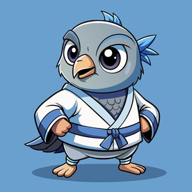 穿白色战斗服的拟人鸽子