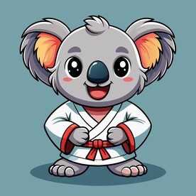 穿白色战斗服的拟人考拉