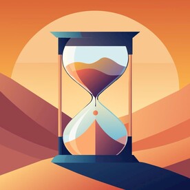 扁平风格的圆形沙漏