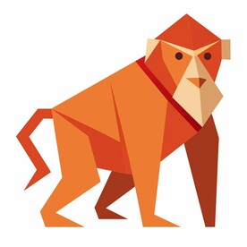 折纸设计的长鼻猴