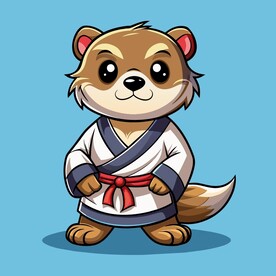 穿白色战斗服的拟人水獭