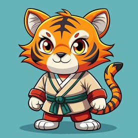 穿白色战斗服的拟人老虎