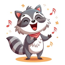 正在唱歌的浣熊