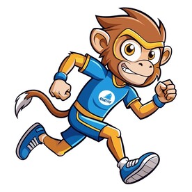 穿着运动服跑步的猴子