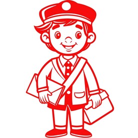 剪纸风格的邮递员