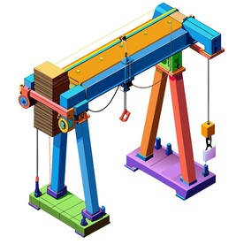 细节丰富的起重机 